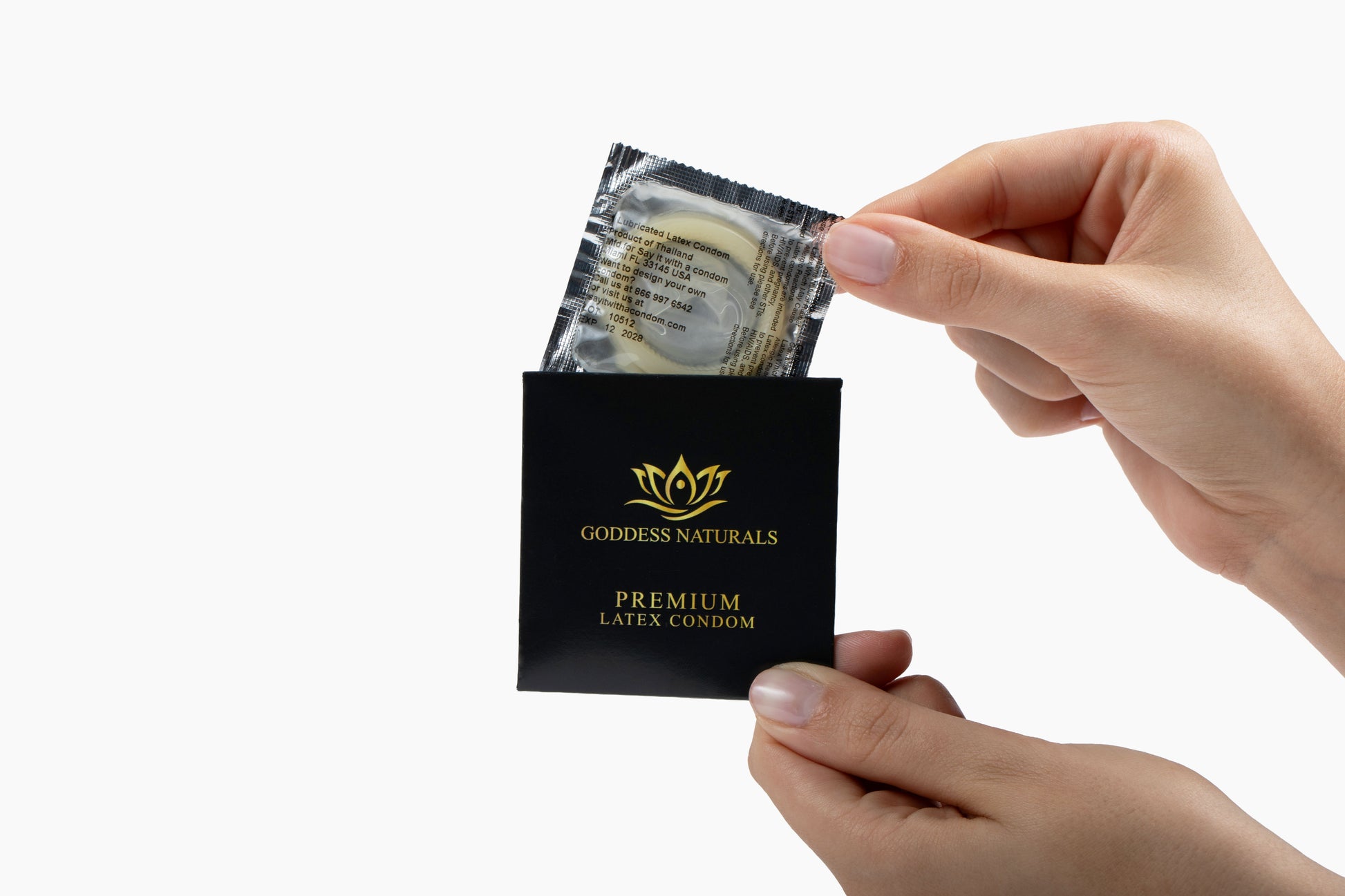 Premium Latex Condom inside a Black Condom Wallet