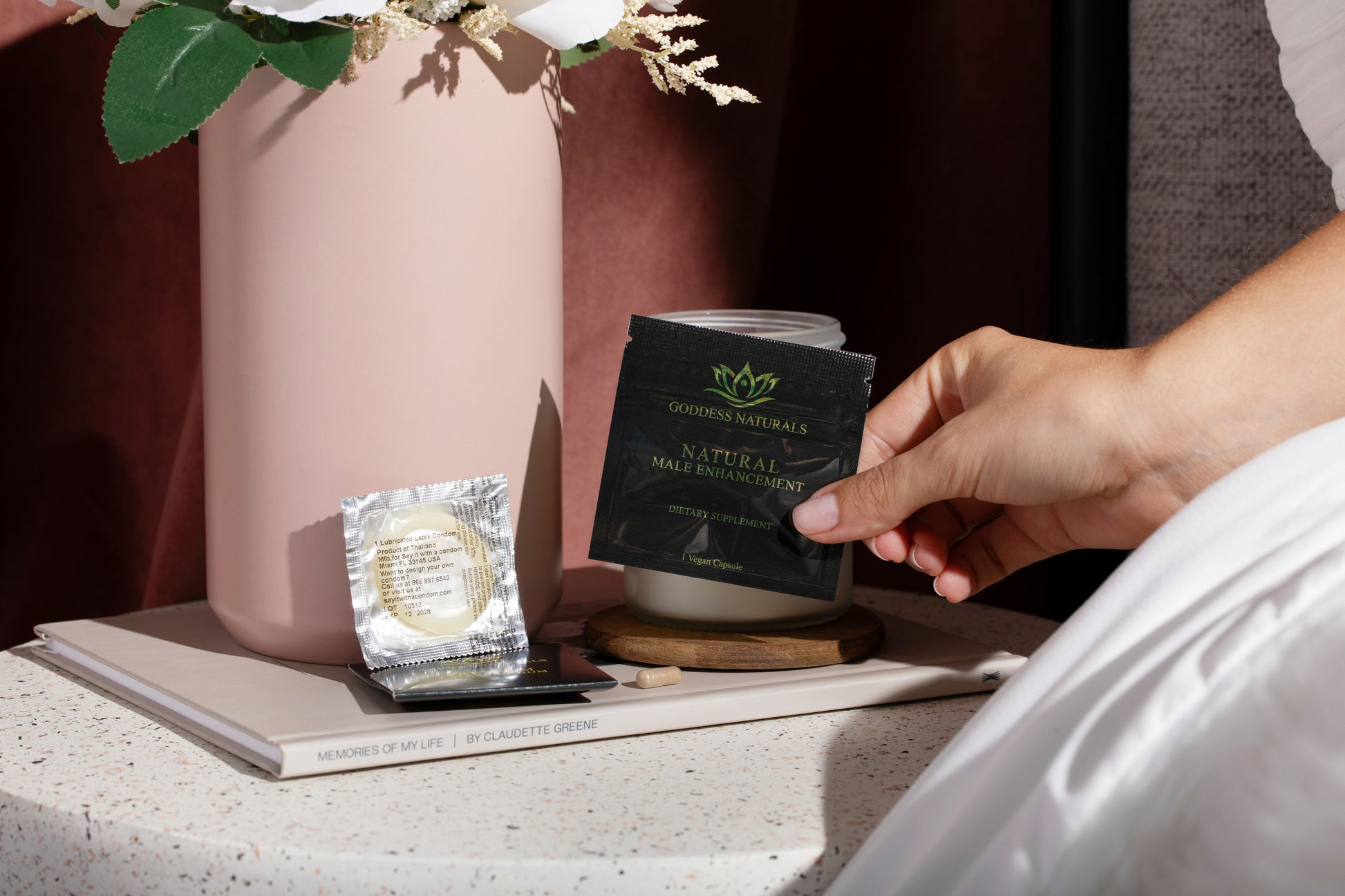 Premium Latex Condom inside a Black Condom Wallet