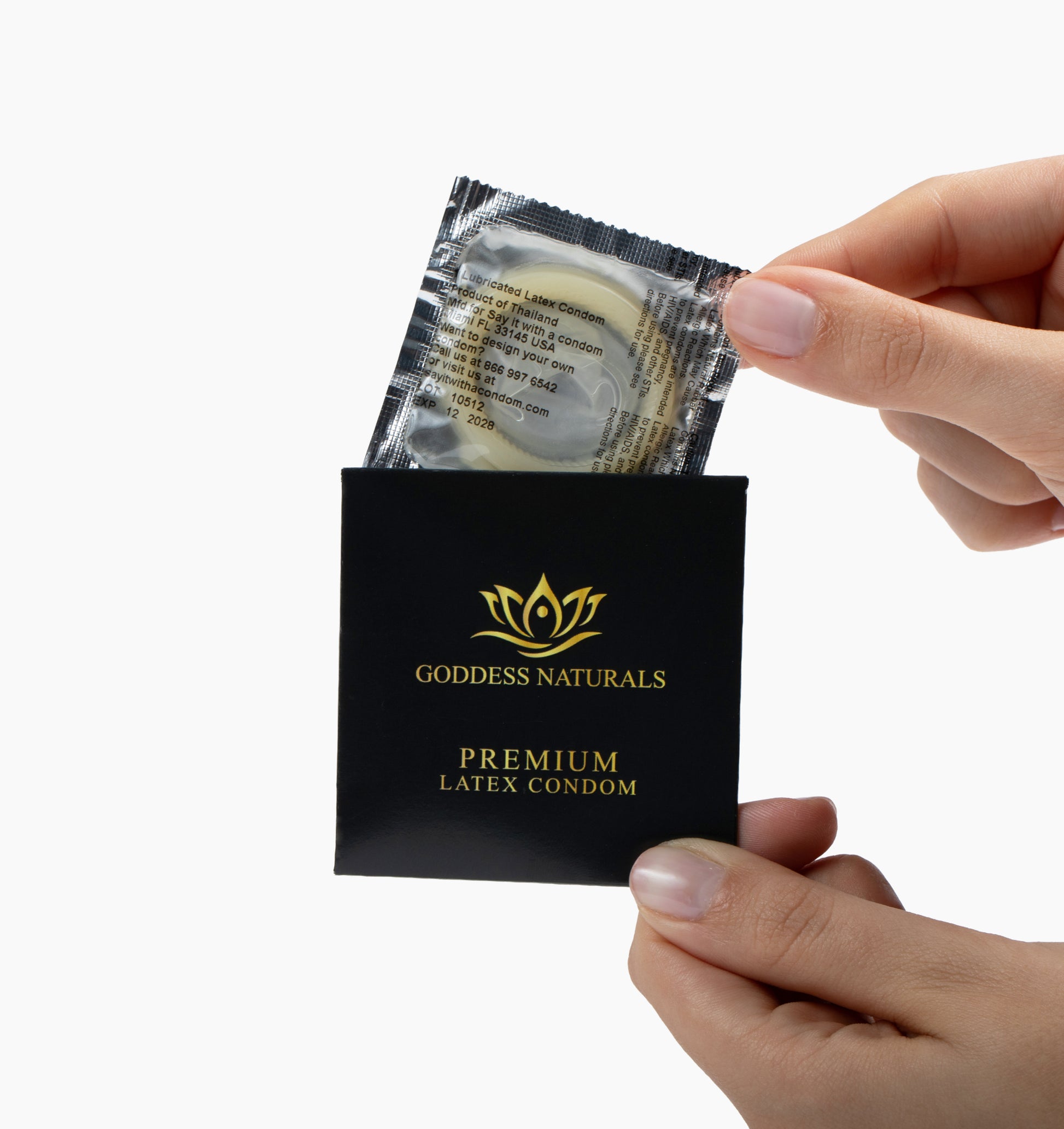 Premium Latex Condom inside a Black Condom Wallet