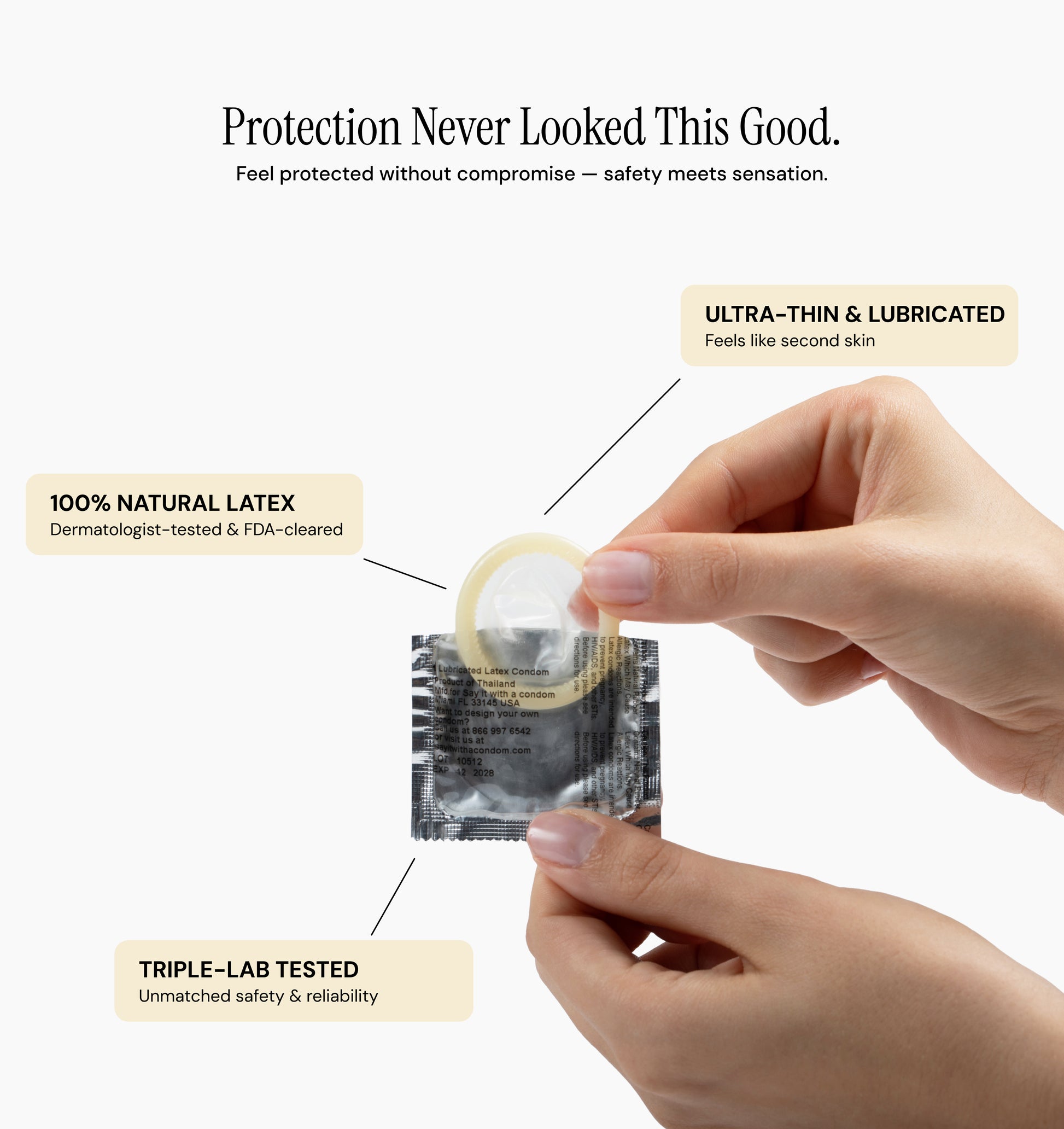 Premium Latex Condom inside a Black Condom Wallet