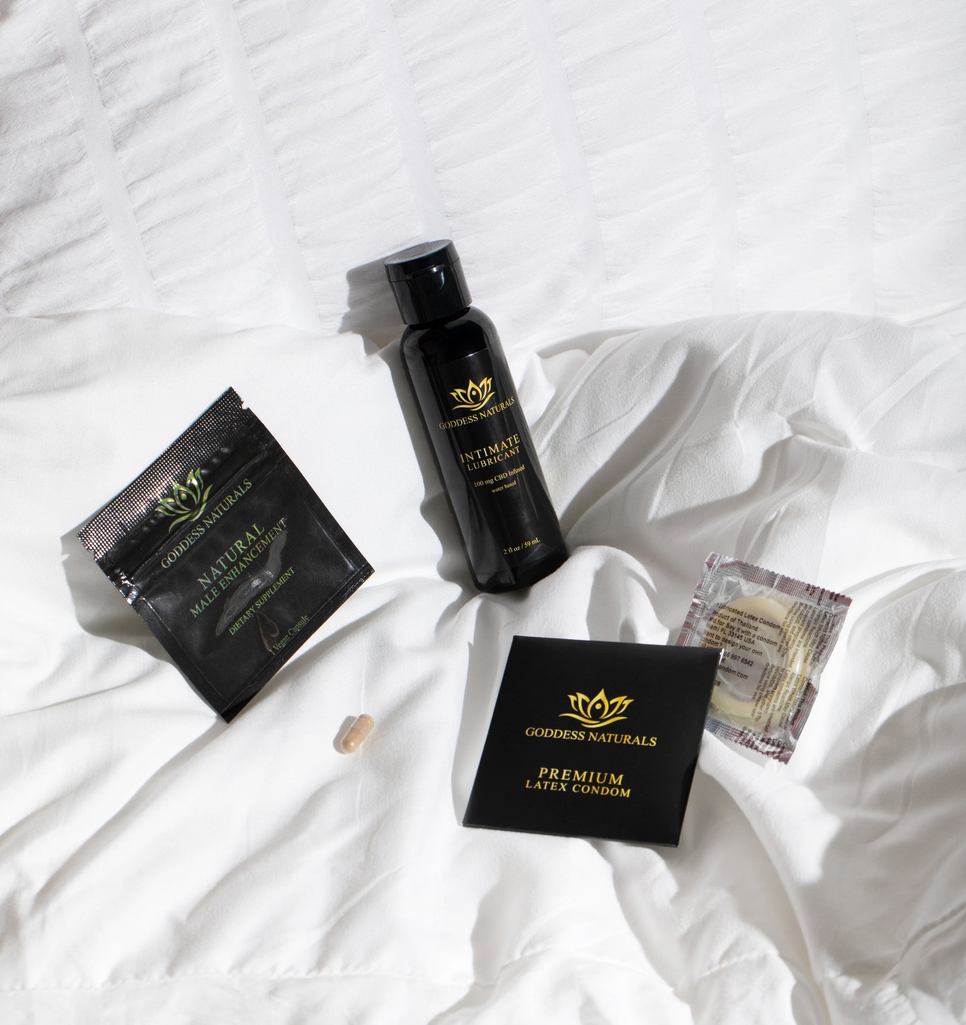 Premium Latex Condom inside a Black Condom Wallet